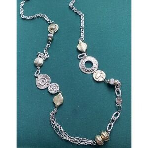 Chicos Chunky 39"‎ Two Toned Adjustable Y2K Necklace Lobster Claw 3656